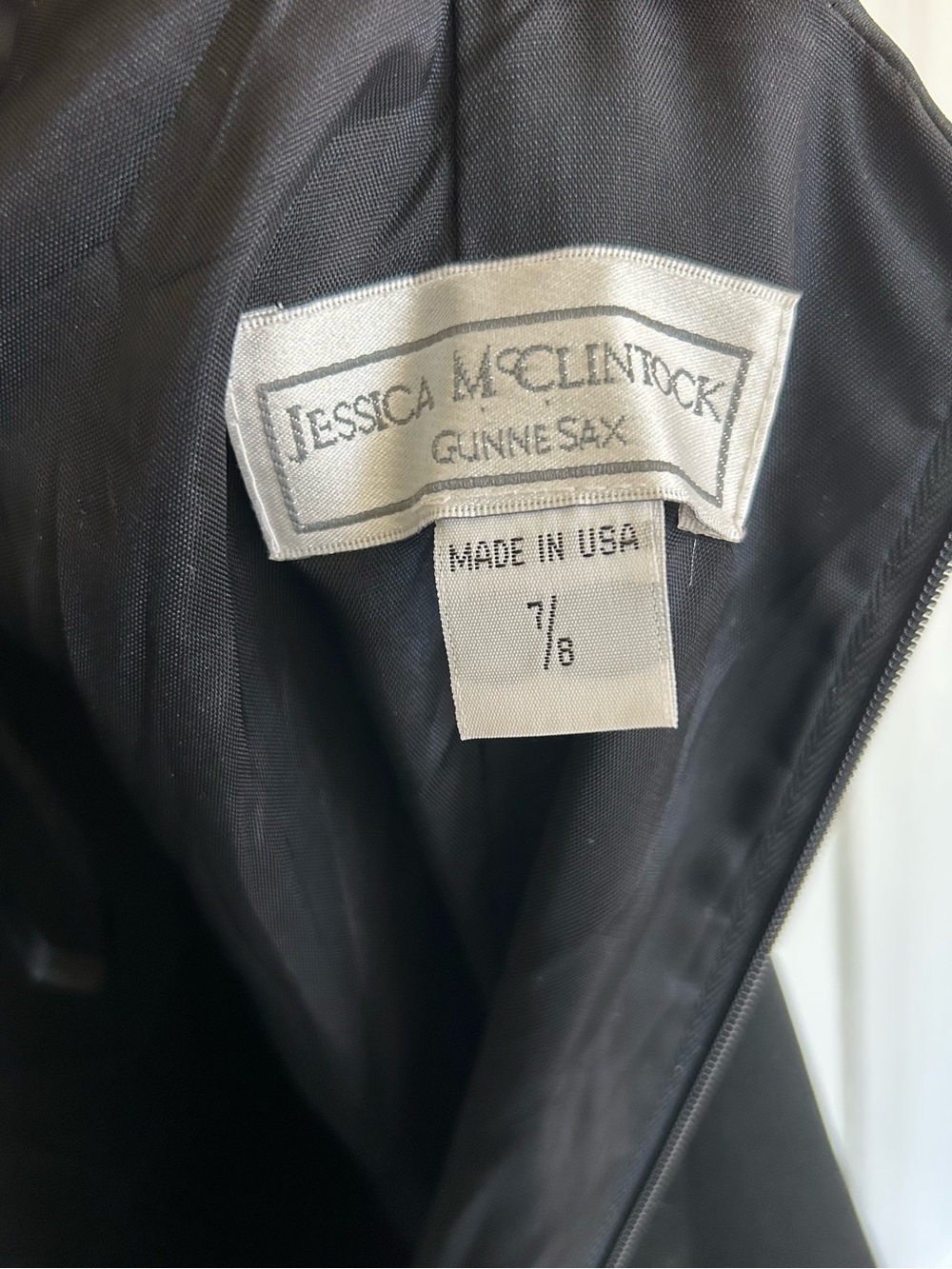 Vintage Jessica McClintock Gunne Sax Black Formal Dress - Picture 3 of 5